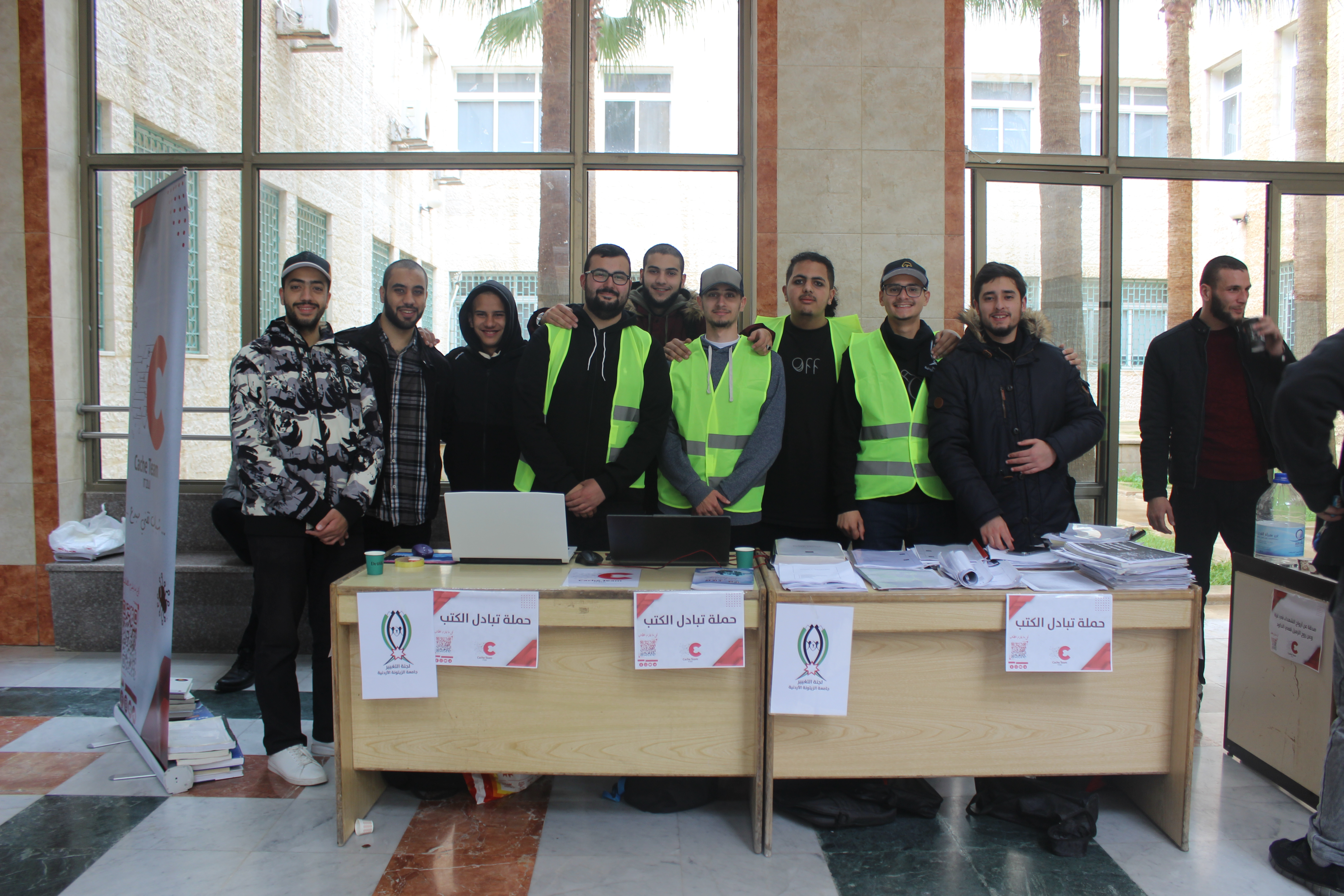 Educational concept showing students and campus